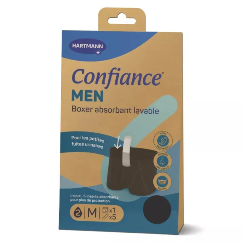 Hartmann Confiance Men Boxer Absorbant Lavable 2 Taille M - Univers Pharmacie