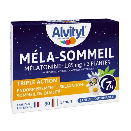 Alvityl Méla-Sommeil Mélatonine + Plantes 30 gélules - Univers Pharmacie