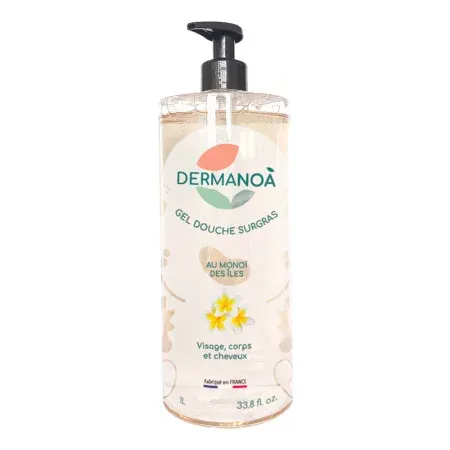 Dermanoa Gel Douche Surgras Monoï des Iles 1L - Univers Pharmacie