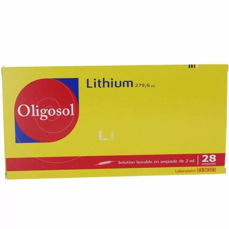 Lithium Oligosol Solution Buvable 28 ampoules