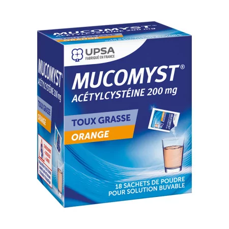 Mucomyst 200mg Toux Grasse 18 sachets - Univers Pharmacie