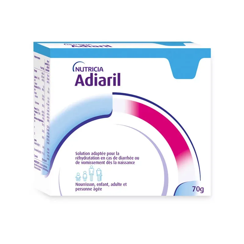 Nutricia Adiaril Solution de Réhydratation 70g - Univers Pharmacie