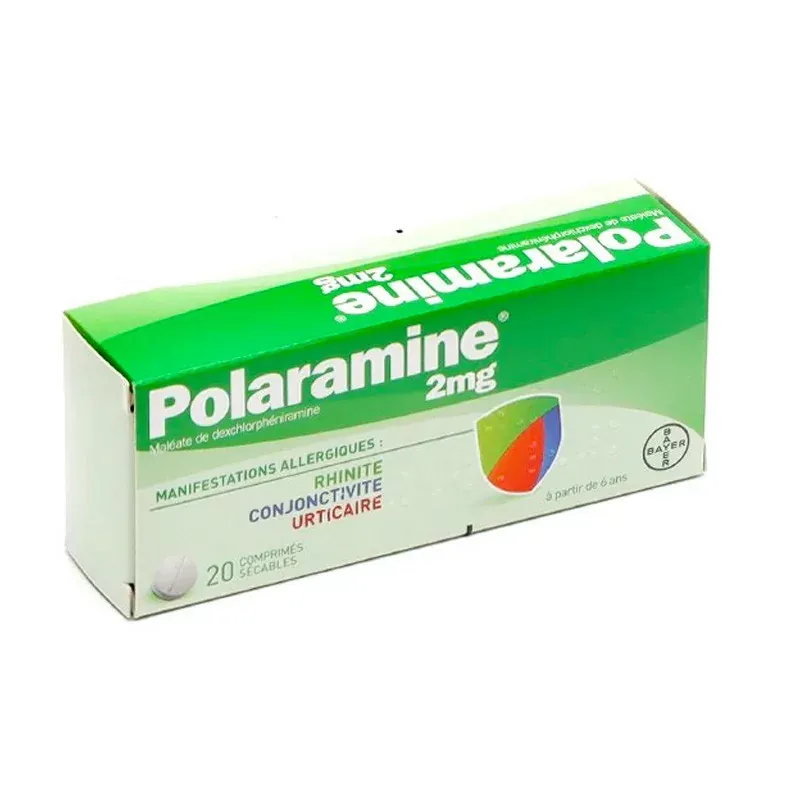 Polaramine 2mg 20 comprimés - Univers Pharmacie