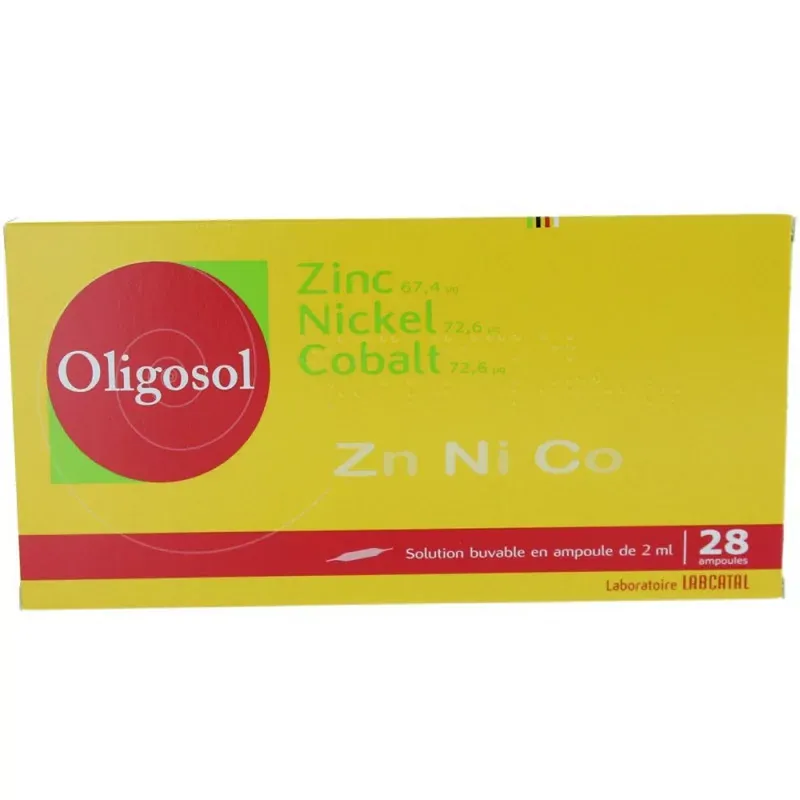 Oligosol Zinc Nickel Cobalt boite 28 ampoules