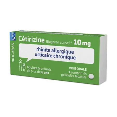 Cétirizine Biogaran Conseil 10mg 7 comprimés