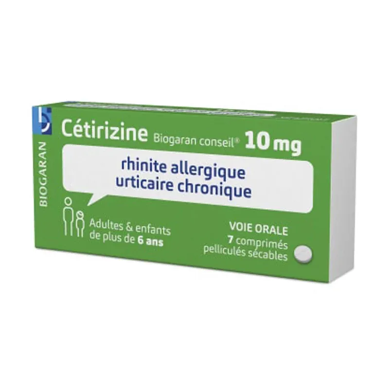Cétirizine Biogaran Conseil 10mg 7 comprimés