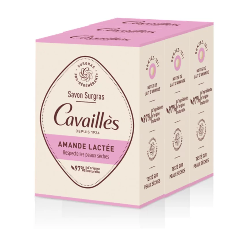 Rogé Cavaillès Savon Surgras Amande Lactée 3X200g