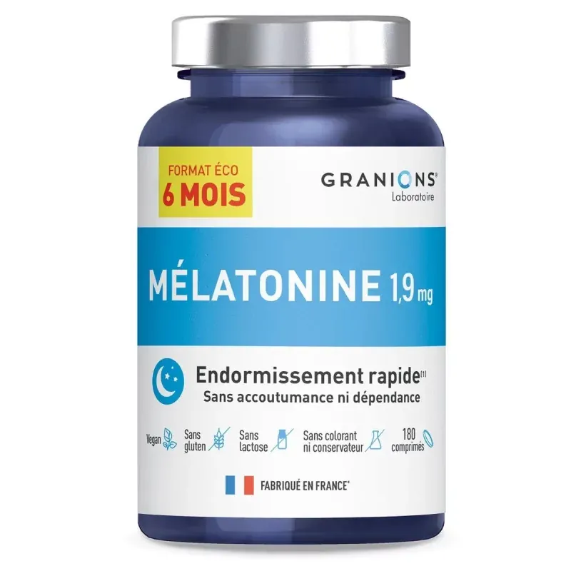 Granions Mélatonine 1,9mg 180 comprimés - Univers Pharmacie