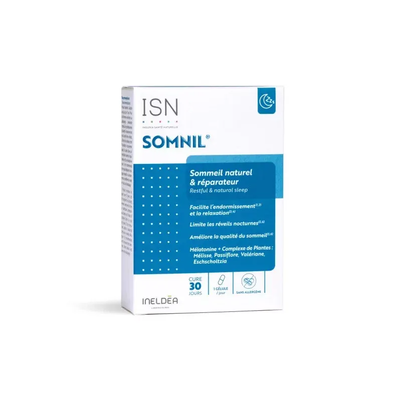 Somnil Sommeil Naturel et Réparateur 30 gélules végétales - Univers Pharmacie