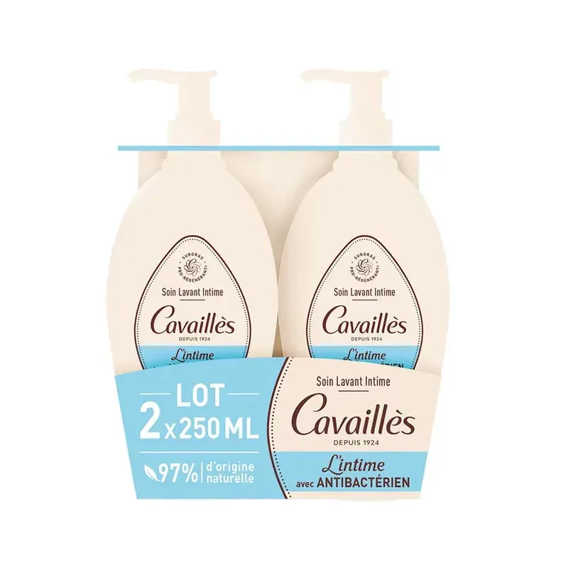 Rogé Cavaillès Soin Lavant Intime avec Antibactérien 2X250ml - Univers Pharmacie