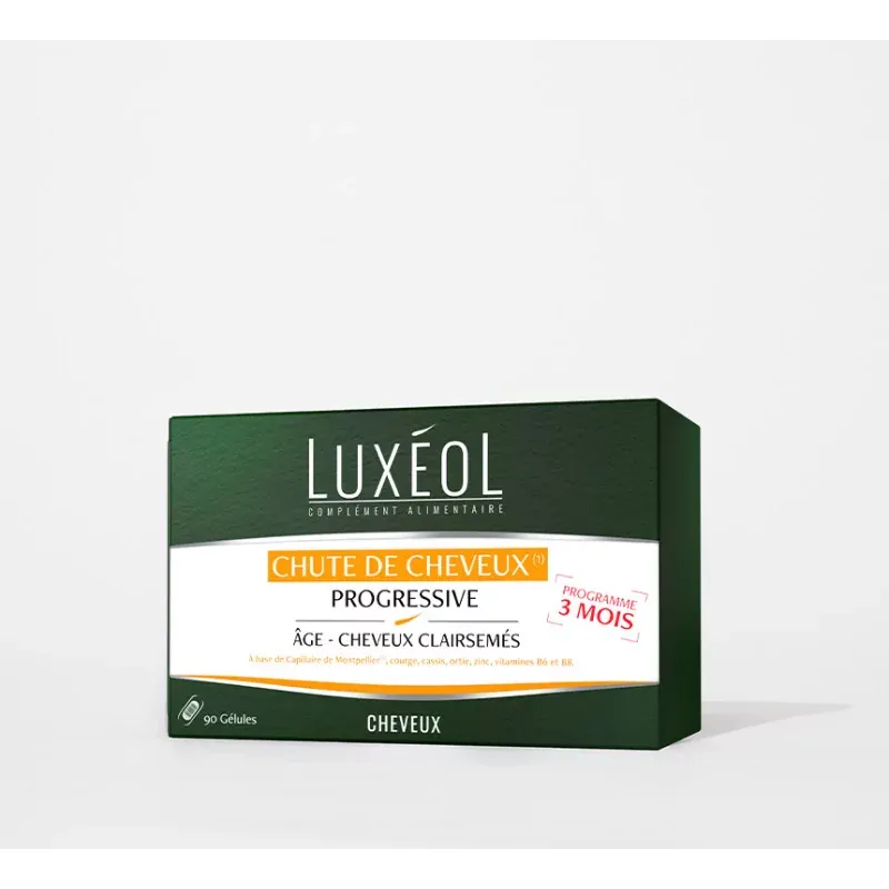 Luxéol Chute de Cheveux Progressive 90 gélules - Univers Pharmacie