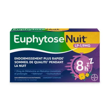 Euphytose Nuit LP 1,9mg 15 comprimés - Univers Pharmacie