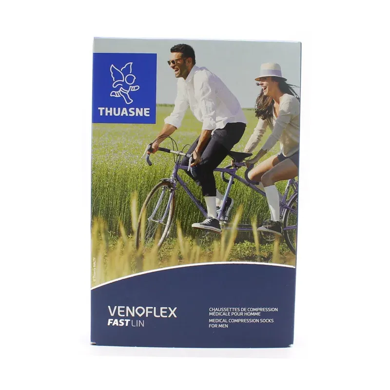 Thuasne Venoflex Fast Lin Chaussettes T3L Naturel - Univers Pharmacie