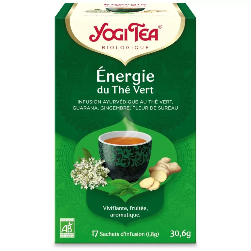 Yogi Tea Energie du Thé Vert Bio 17 sachets - Univers Pharmacie