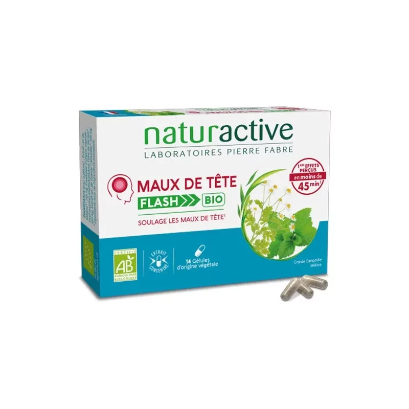 Naturactive Maux de Tête Flash Bio 14 gélules - Univers Pharmacie