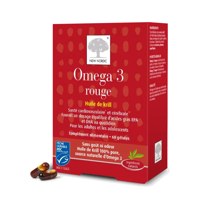 New Nordic Oméga 3 Rouge Huile de Krill 60 gélules - Univers Pharmacie