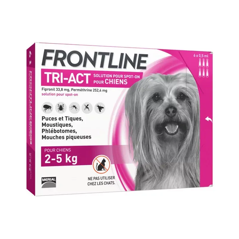 Frontline Tri-Act Chiens 2-5 kg 6 X 0,5ml - Univers Pharmacie