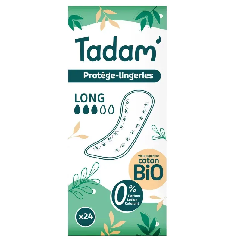 Tadam Protège-lingeries Long Coton Bio X24 - Univers Pharmacie Tadam Protège-lingeries Long Coton Bio X24 - Univers Pharmacie