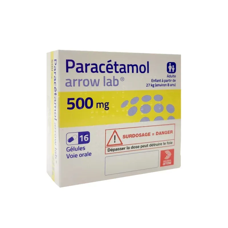 Paracétamol Arrow Lab 500mg 16 gélules - Univers Pharmacie