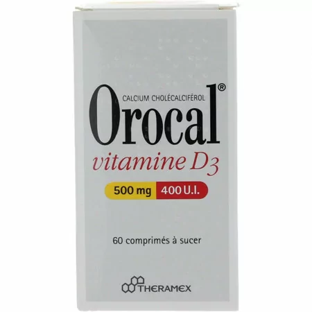 Orocal Vitamine D3 500 mg/400 UI 60 comprimés