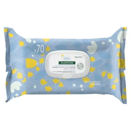 Klorane Bébé Lingettes Nettoyantes Douces X70 - Univers Pharmacie
