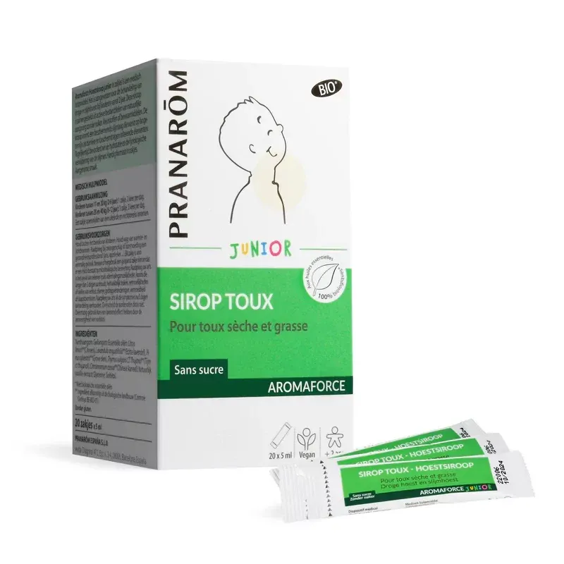 Pranarom Aromaforce Junior Sirop Toux Sèche et Grasse 20x5ml - Univers Pharmacie