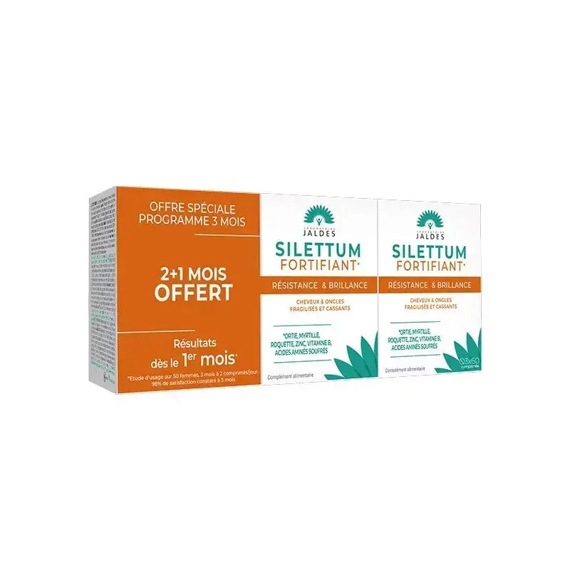 Jaldes Silettum Fortifiant 3X60 comprimés - Univers Pharmacie Jaldes Silettum Fortifiant 3X60 comprimés - Univers Pharmacie