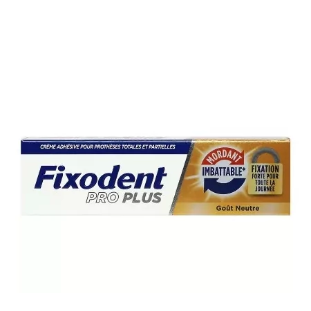 Fixodent Pro Plus Mordant Imbattable Goût Neutre 40g - Univers Pharmacie