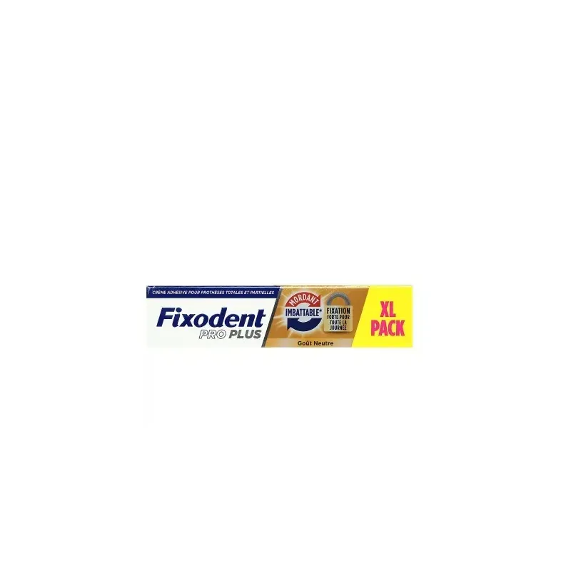 Fixodent Pro Plus Mordant Imbattable Goût Neutre 57g - Univers Pharmacie