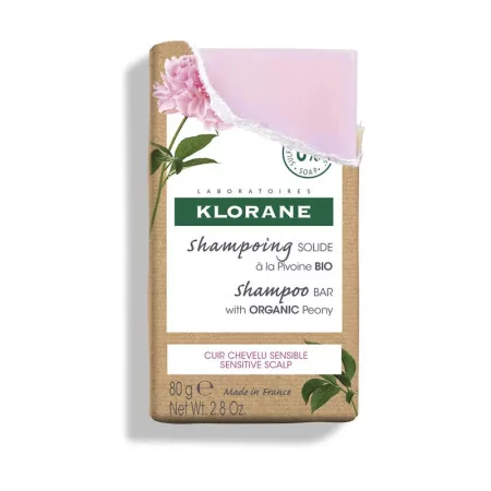 Klorane Shampooing Solide à la Pivoine Bio 80g - Univers Pharmacie