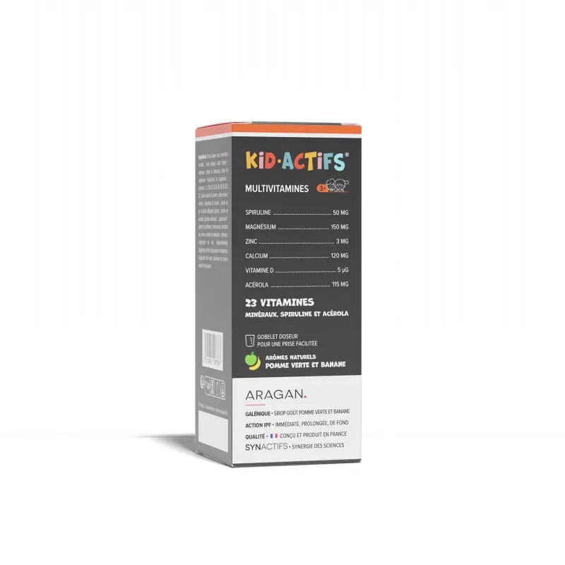 KidActifs Multivitamines Pomme Verte et Banane 125ml - Univers Pharmacie