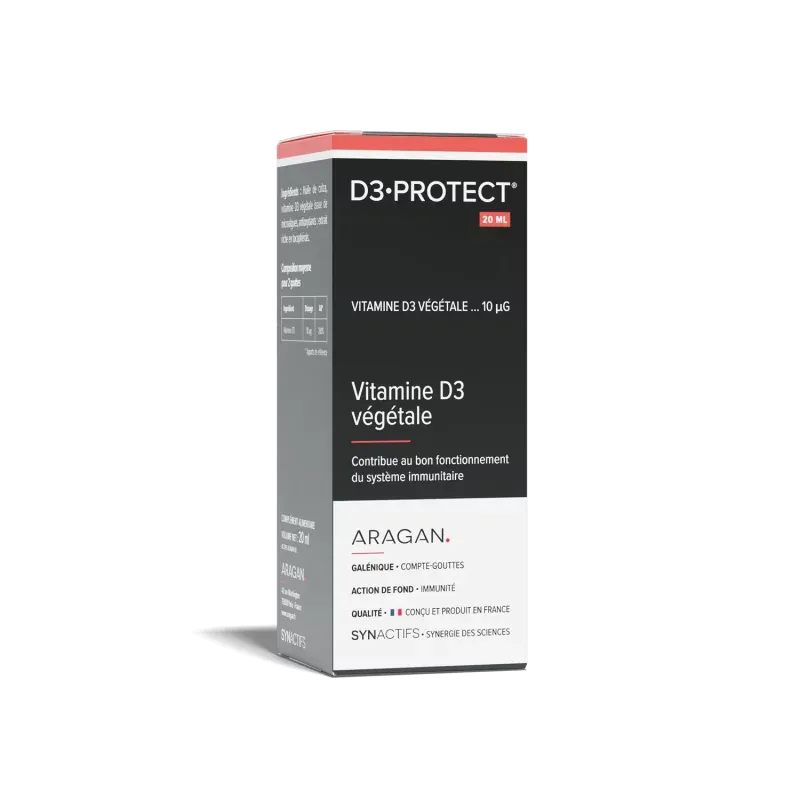 SynActifs D3 Protect Vitamine D3 Végétale 20ml - Univers Pharmacie SynActifs D3 Protect Vitamine D3 Végétale 20ml - Univers Pharmacie
