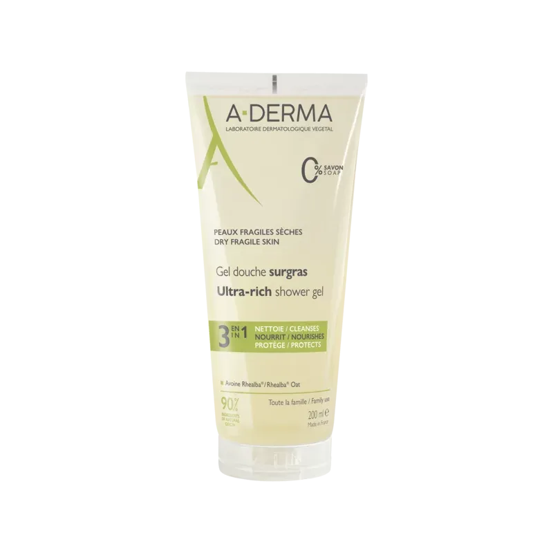 A-Derma Gel Douche Surgras 200ml - Univers Pharmacie