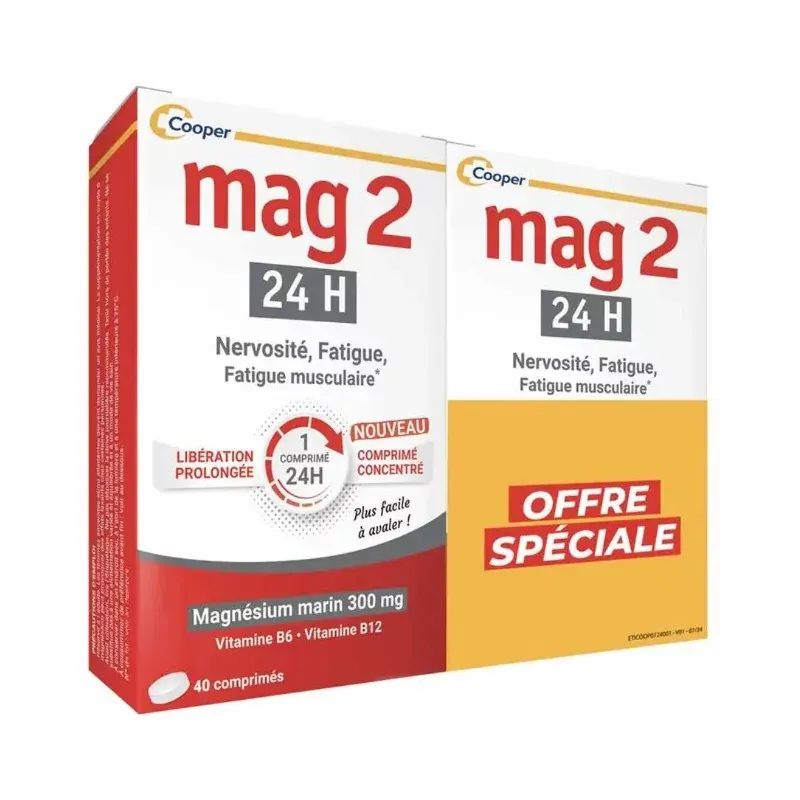 Mag 2 24H 2X40 comprimés - Univers Pharmacie