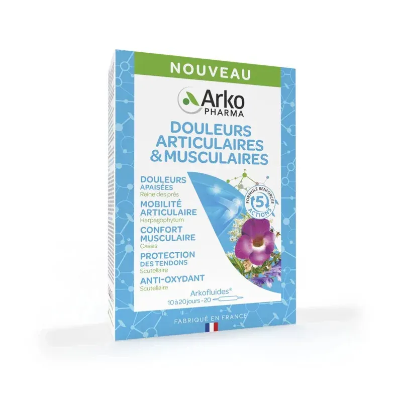 Arkopharma Arkofluides Douleurs Articulaires et Musculaires 20 ampoules - Univers Pharmacie