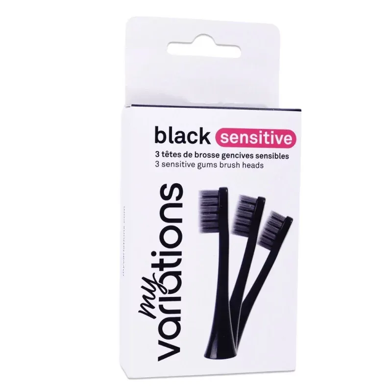 My Variations Pack 3 Têtes de Brosse Sonique Noir Sensitive