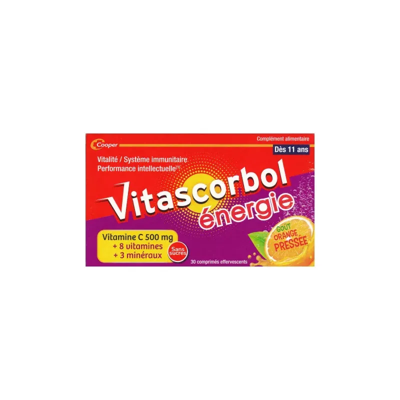 Vitascorbol Énergie 30 comprimés effervescents - Univers Pharmacie