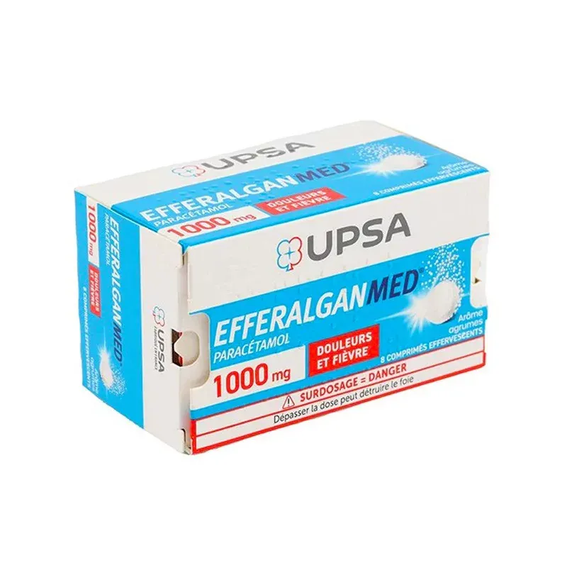 Efferalganmed 1g Arôme Agrume 8 comprimés effervescents - Univers Pharmacie