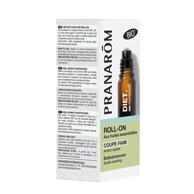 Pranarôm Aromaboost Roll-on Bio Diet Coupe-faim 5ml boite - Univers Pharmacie