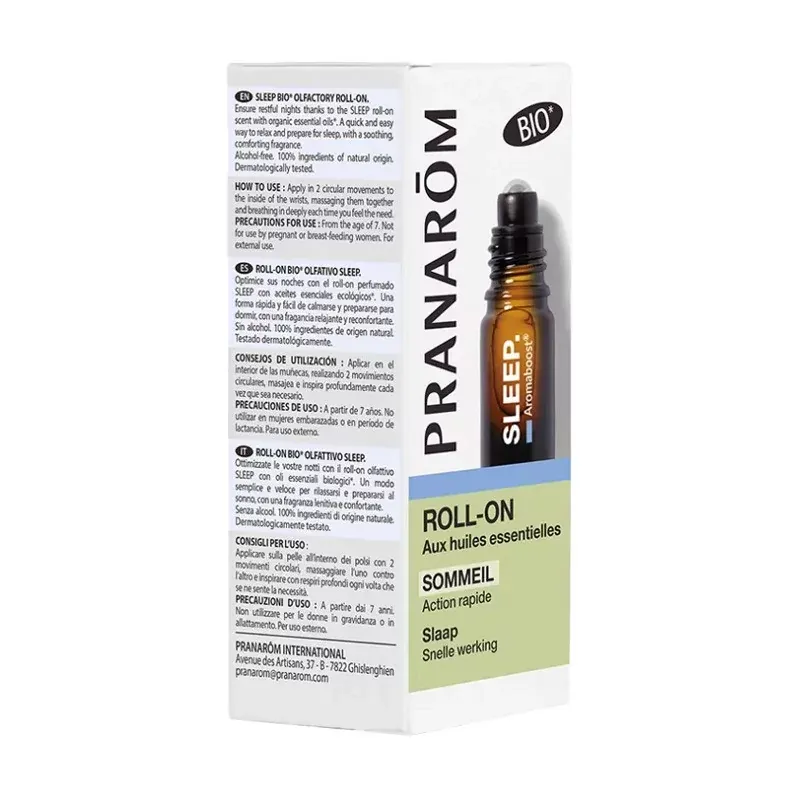 Pranarôm Aromaboost Roll-on Sommeil Bio 5ml boite - Univers Pharmacie