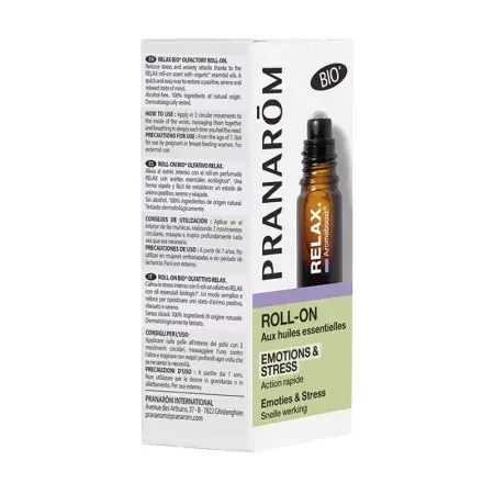 Pranarôm Aromaboost Relax Roll-on Emotions et Stress Bio 5ml boite - Univers Pharmacie