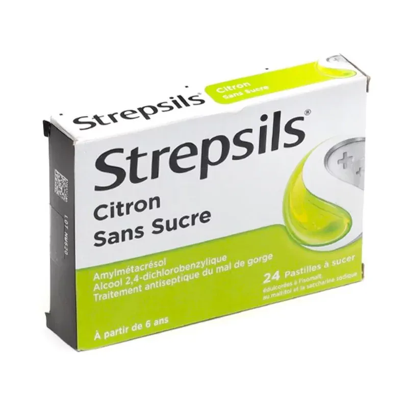 Strepsils Sans Sucre Citron 24 pastilles - Univers Pharmacie