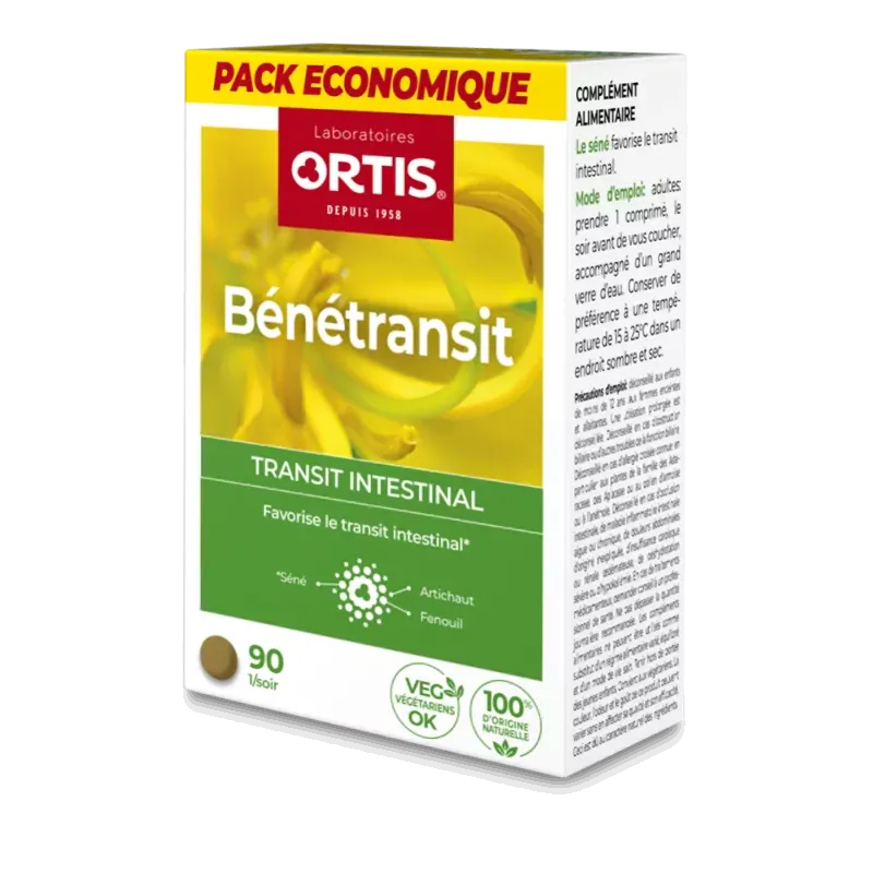 Laboratoires Ortis Bénétransit Transit Intestinal 90 comprimés - Univers Pharmacie