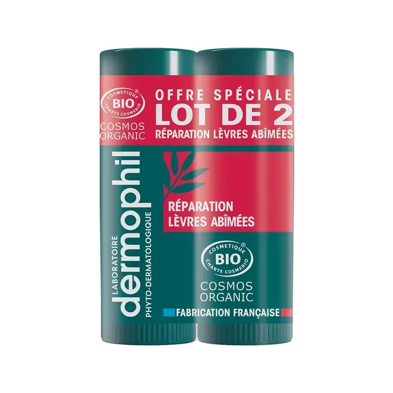 Dermophil Stick Réparation Lèvres Abîmées X2 - Univers Pharmacie