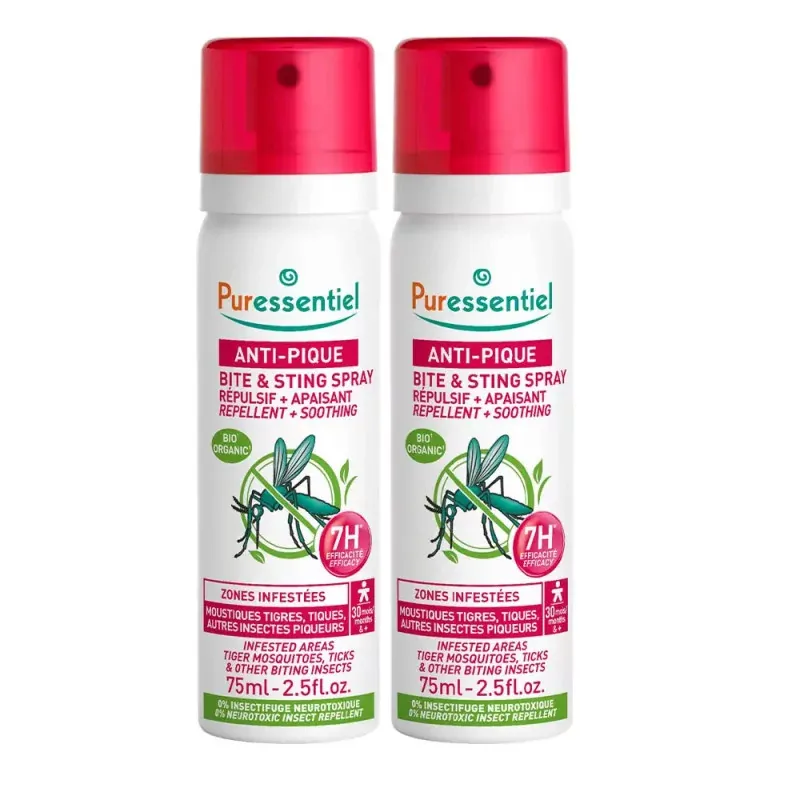 Puressentiel Anti-pique Spray Répulsif + Apaisant 2X75ml - Univers Pharmacie