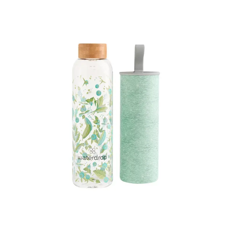 Waterdrop Bouteille Verre Boost + Manchon en Néoprène Vert 600ml - Univers Pharmacie