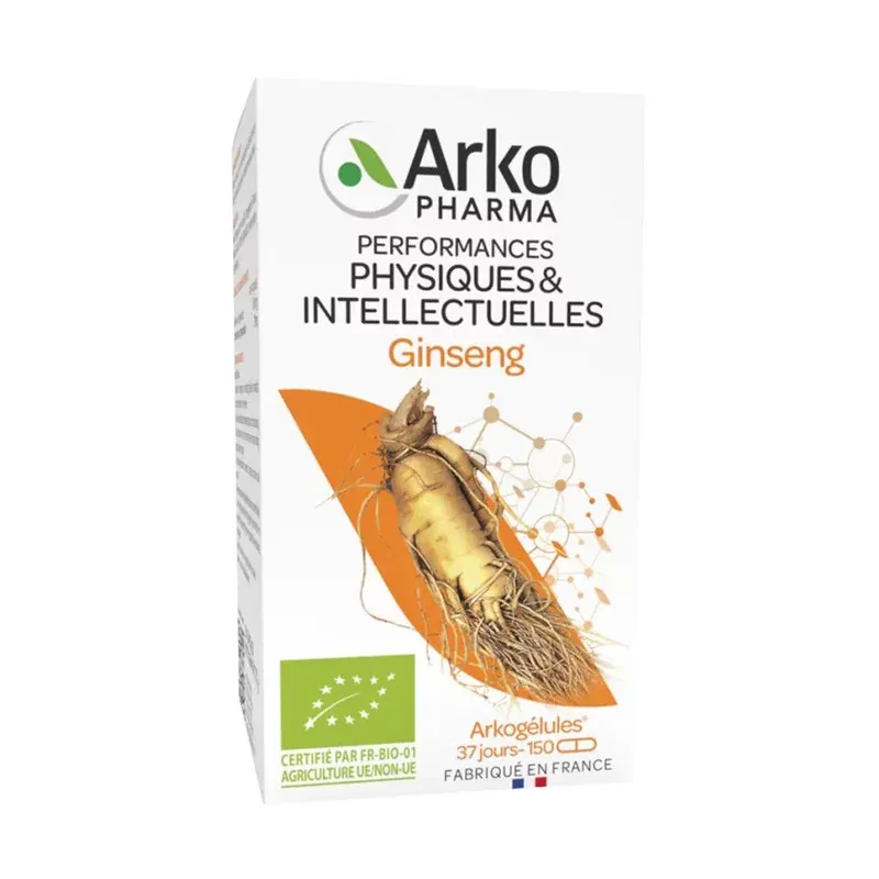 Arkopharma Arkogélules Ginseng Bio Performances Physiques et Intellectuelles 150 gélules - Univers Pharmacie