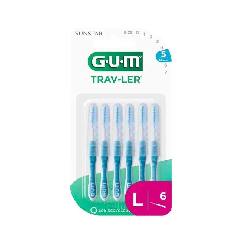 GUM Trav-Ler 1614 Brossettes Interdentaires 1,6mm X6 - Univers Pharmacie