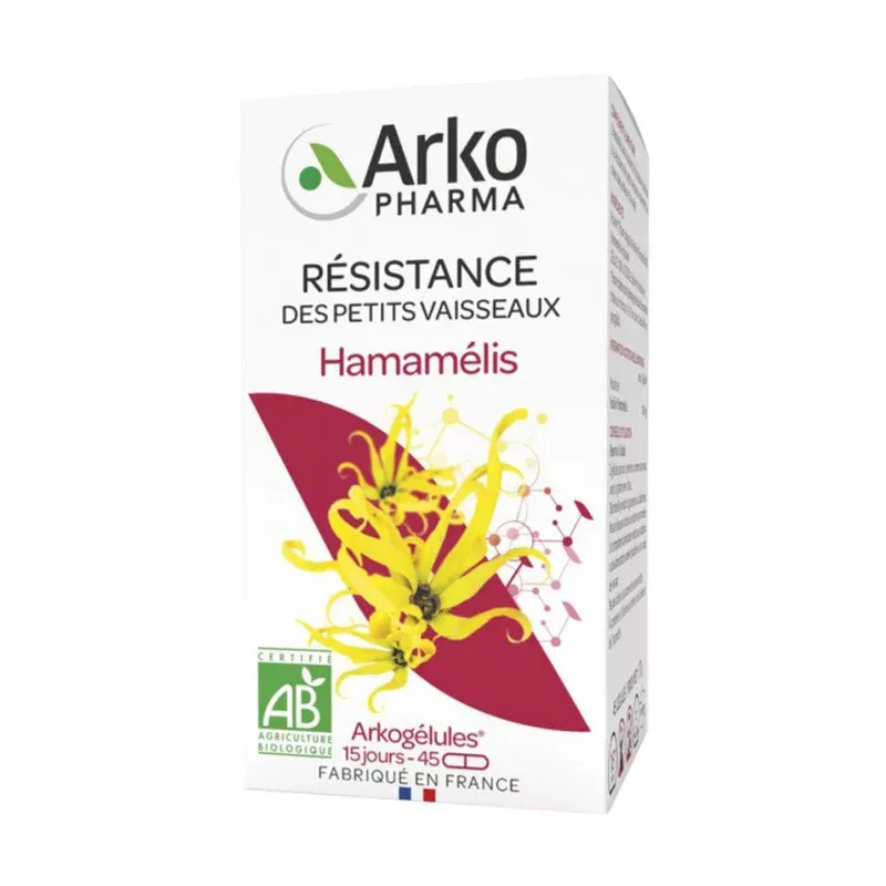 Arkopharma Arkogélules Hamamélis Bio Résistance des Petits Vaisseaux 45 gélules - Univers Pharmacie