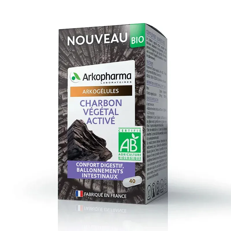 Arkopharma Arkogélules Charbon Végétal Activé Bio 40 gélules - Univers Pharmacie